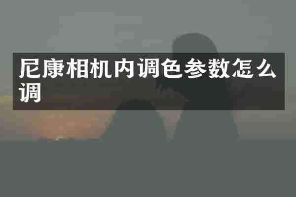 尼康相机内调色参数怎么调