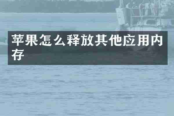 苹果怎么释放其他应用内存