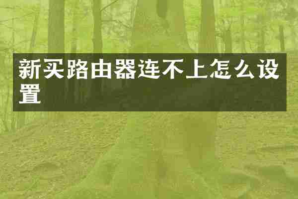 新买路由器连不上怎么设置