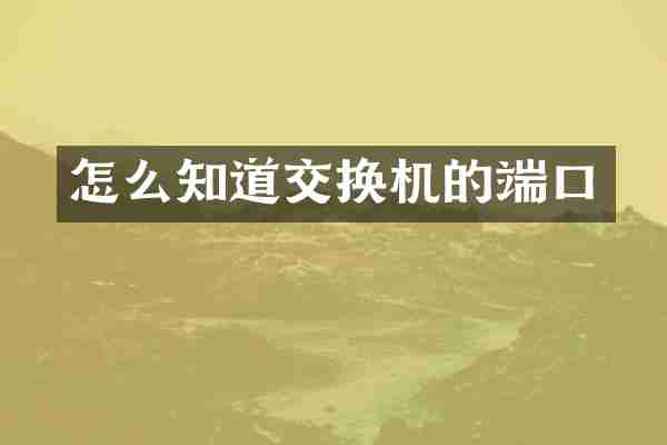 怎么知道交换机的端口