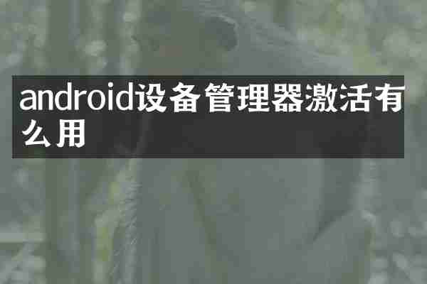 android设备管理器激活有什么用
