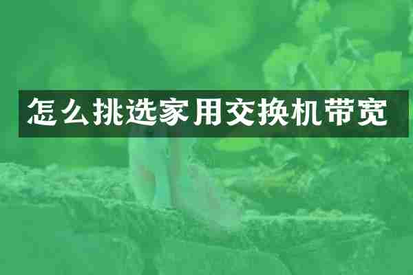 怎么挑选家用交换机带宽