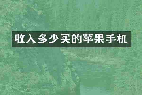 收入多少买的苹果手机
