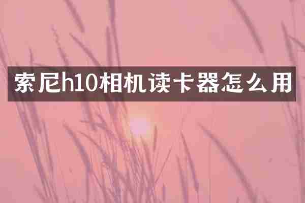 索尼h10相机读卡器怎么用