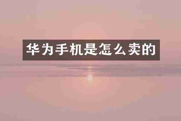华为手机是怎么卖的