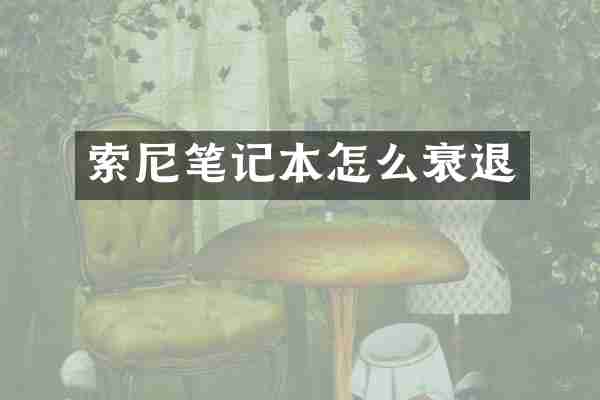 索尼笔记本怎么衰退