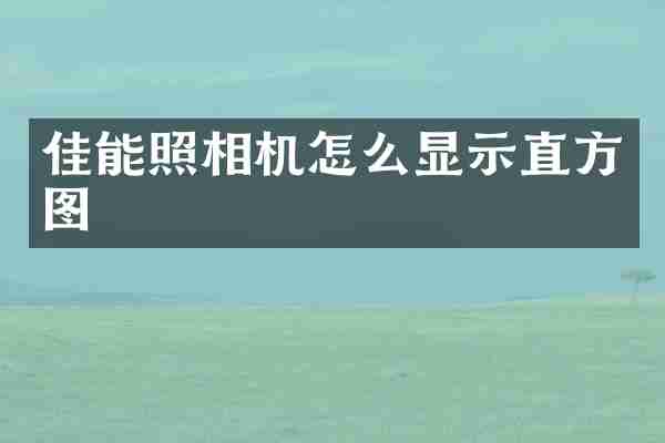 佳能照相机怎么显示直方图