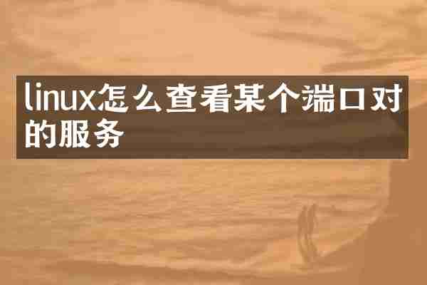 linux怎么查看某个端口对应的服务