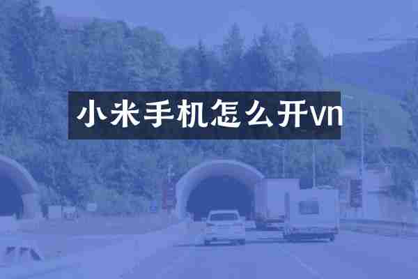 小米手机怎么开vn