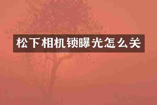 相机锁曝光怎么关