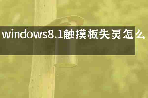 windows8.1触摸板失灵怎么办