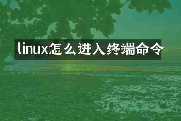 linux怎么进入终端命令