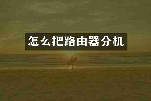 怎么把路由器分机