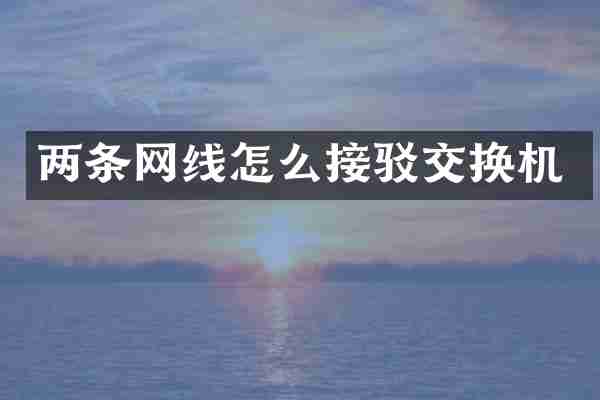 两条网线怎么接驳交换机
