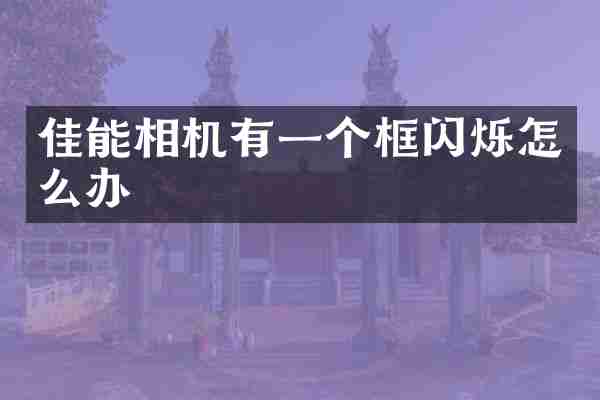 佳能相机有一个框闪烁怎么办