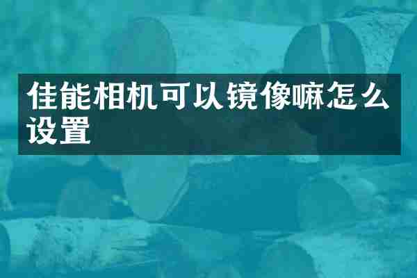 佳能相机可以镜像嘛怎么设置