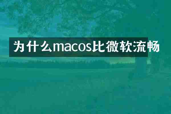 为什么macos比微软流畅