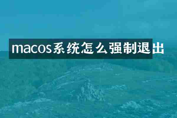 macos系统怎么强制退出