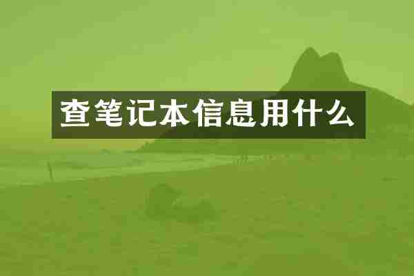 查笔记本信息用什么