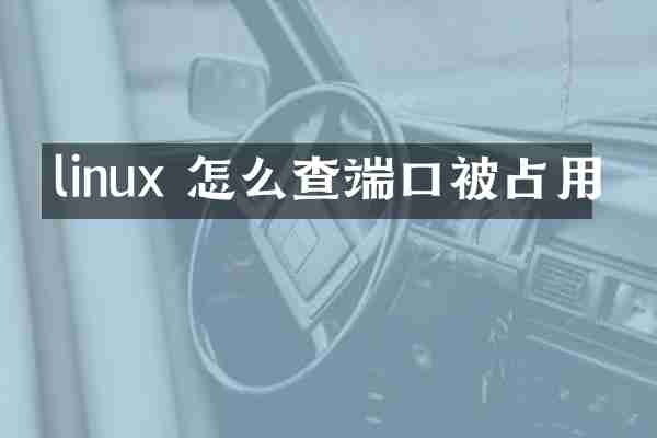 linux 怎么查端口被占用