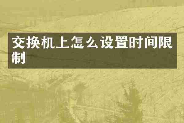 交换机上怎么设置时间限制