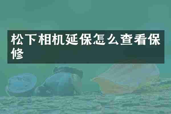 松下相机延保怎么查看保修