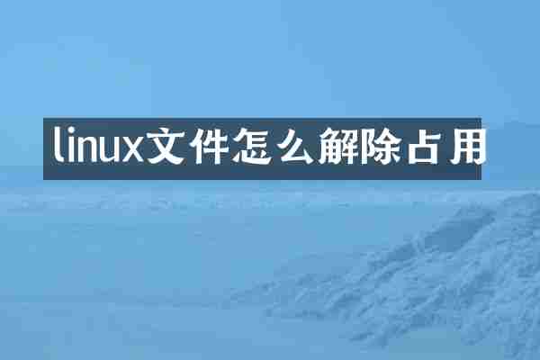 linux文件怎么解除占用