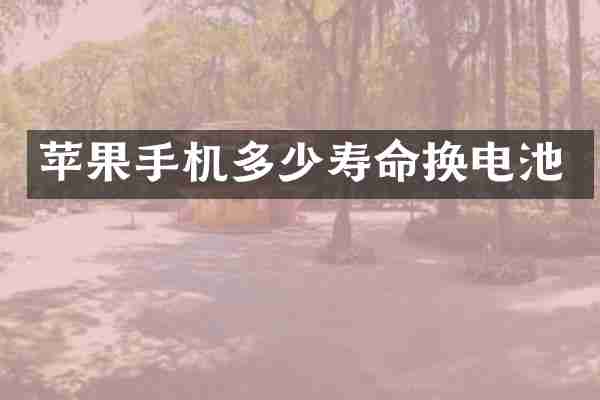 苹果手机多少寿命换电池