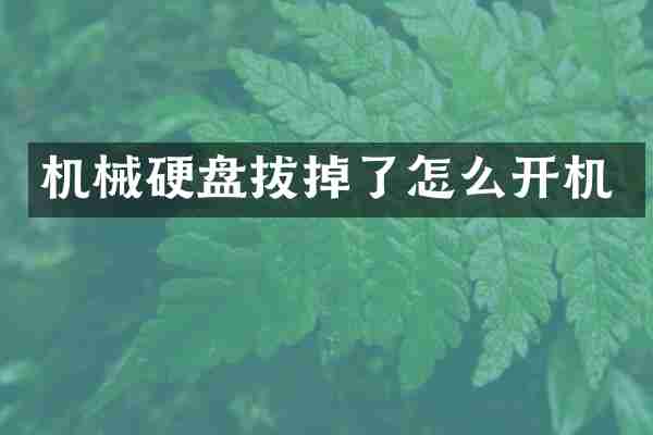 机械硬盘拔掉了怎么开机