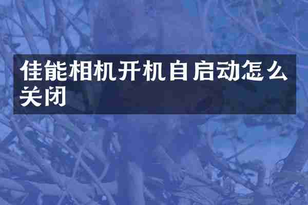 佳能相机开机自启动怎么关闭