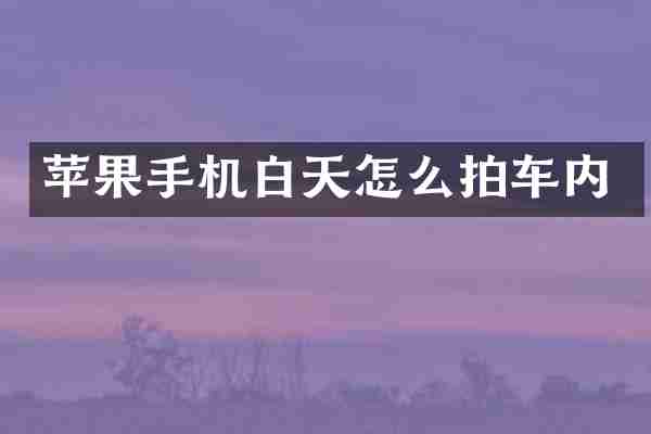 苹果手机白天怎么拍车内