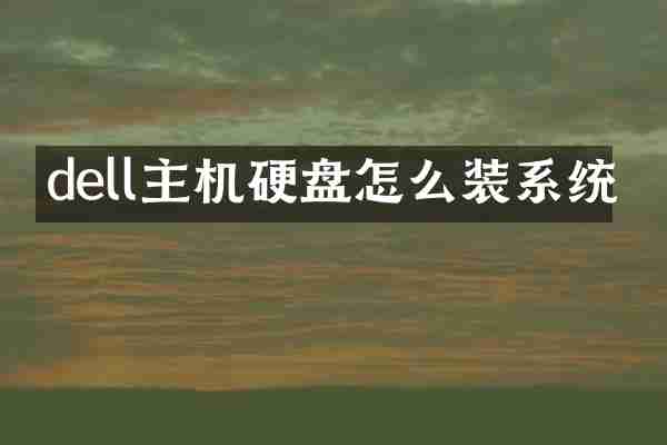 dell主机硬盘怎么装系统