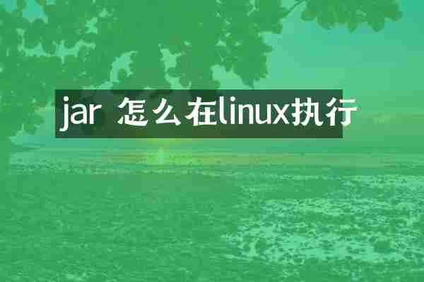 jar 怎么在linux执行
