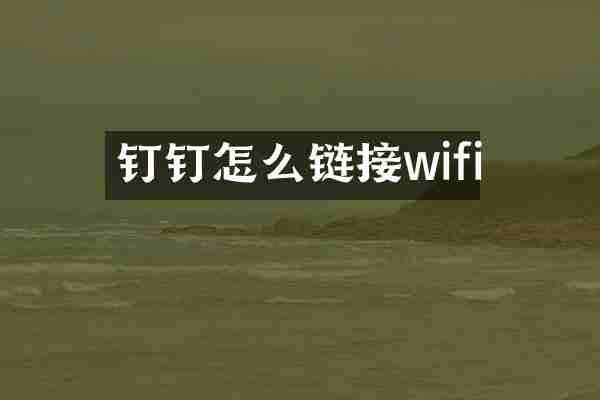 钉钉怎么链接wifi