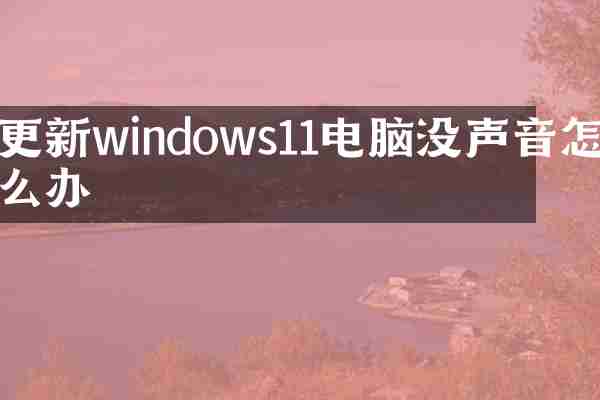 更新windows11电脑没声音怎么办