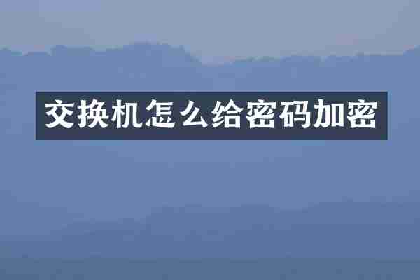 交换机怎么给密码加密
