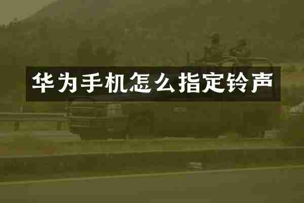 华为手机怎么指定铃声