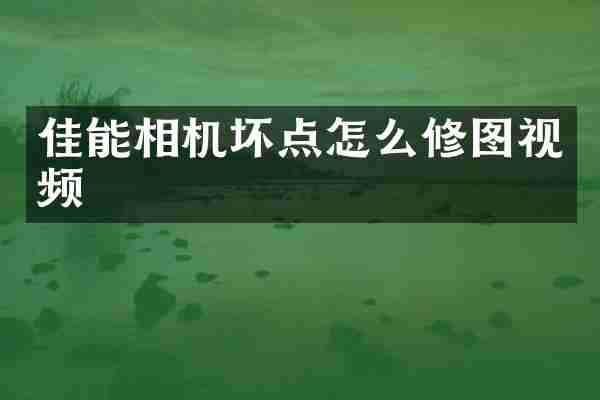 佳能相机坏点怎么修图视频