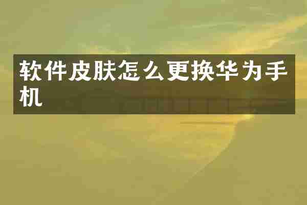 软件皮肤怎么更换华为手机