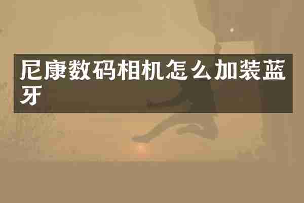 尼康数码相机怎么加装蓝牙