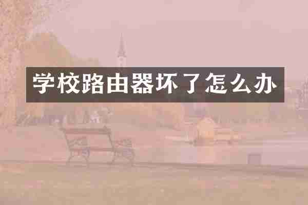 学校路由器坏了怎么办
