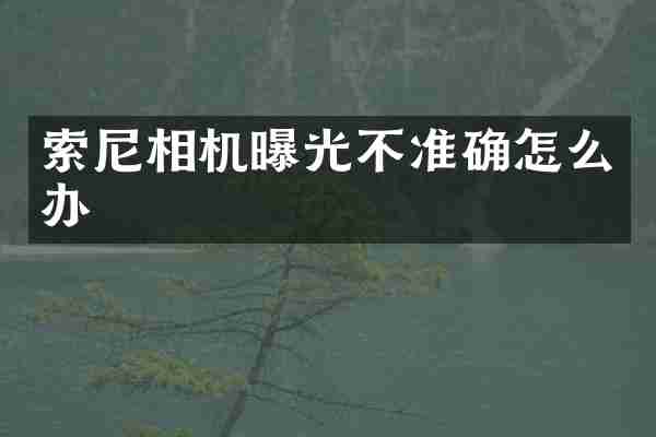 索尼相机曝光不准确怎么办
