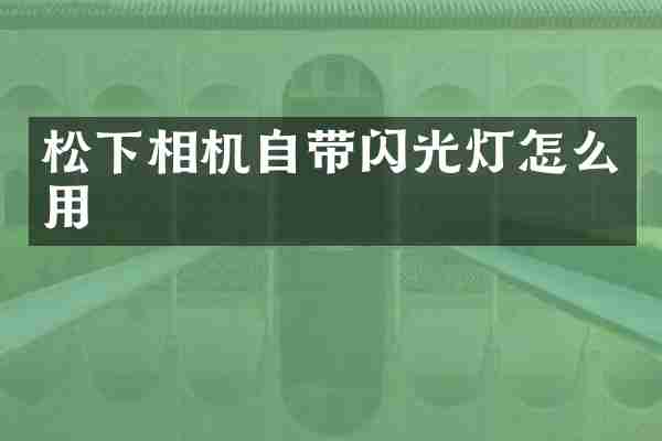 松下相机自带闪光灯怎么用