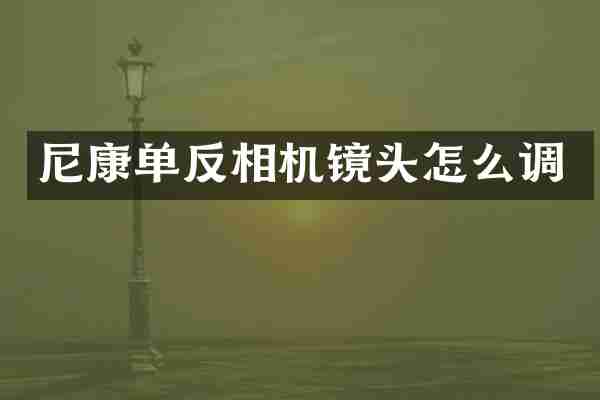 尼康单反相机镜头怎么调