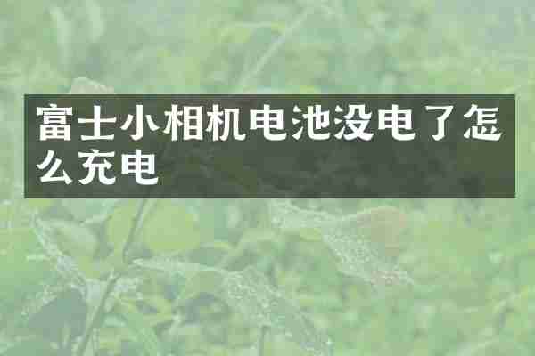 富士小相机电池没电了怎么充电