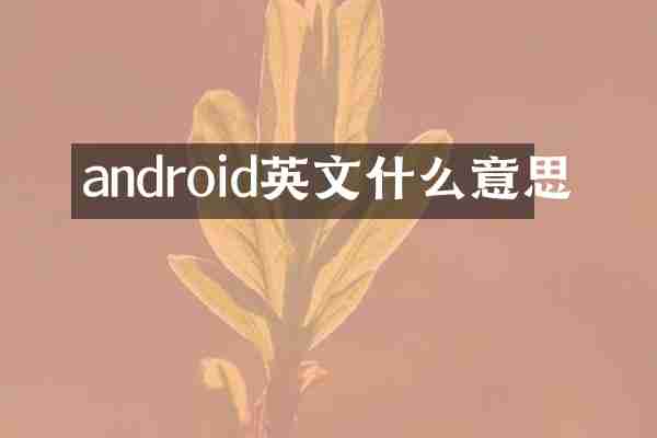 android英文什么意思