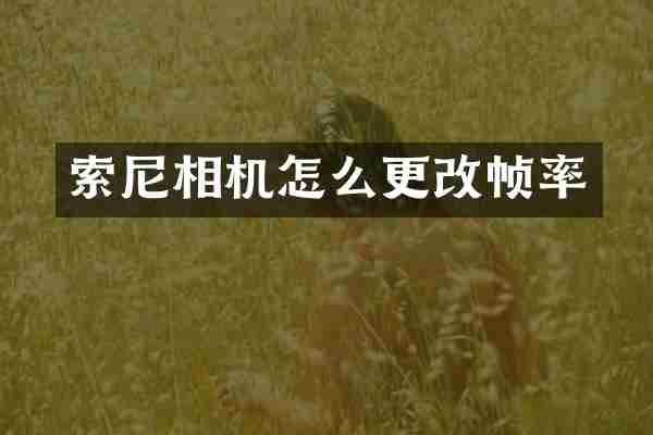 相机怎么更改帧率