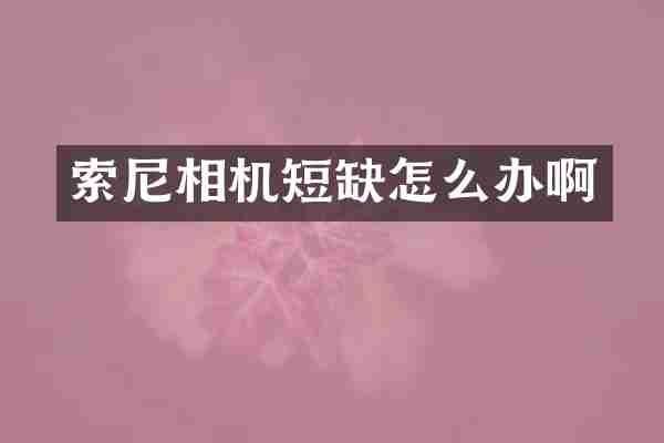 索尼相机短缺怎么办啊