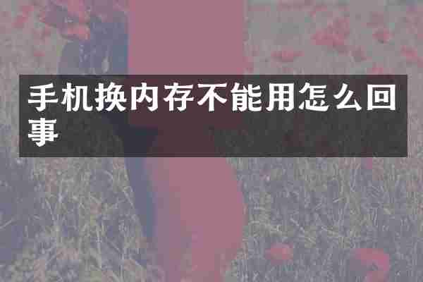 手机换内存不能用怎么回事