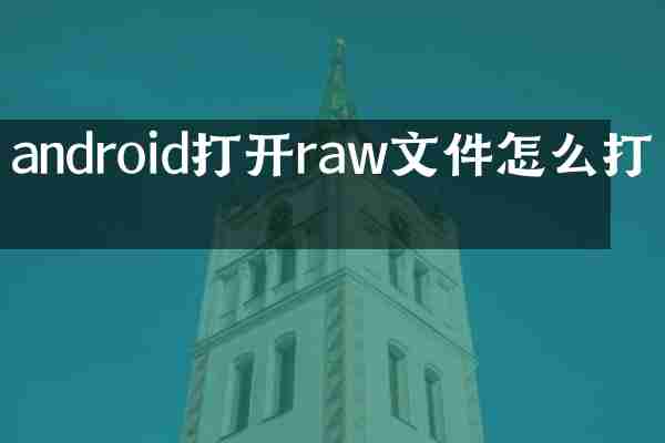 android打开raw文件怎么打开